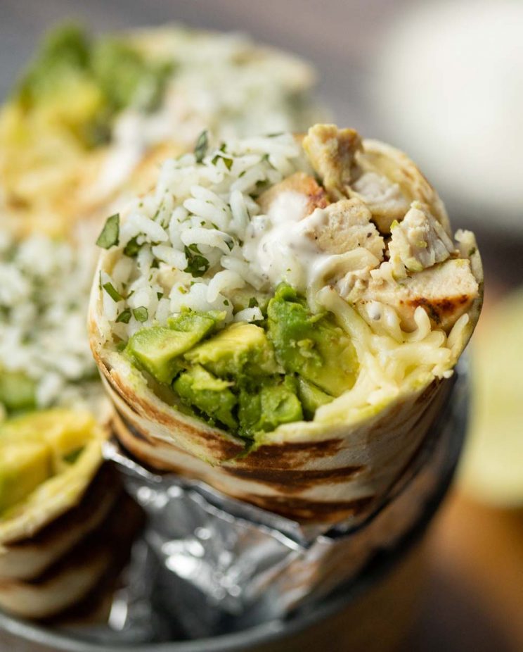 Chicken Avocado Burritos